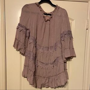 Beautiful Mauve flounced blouse